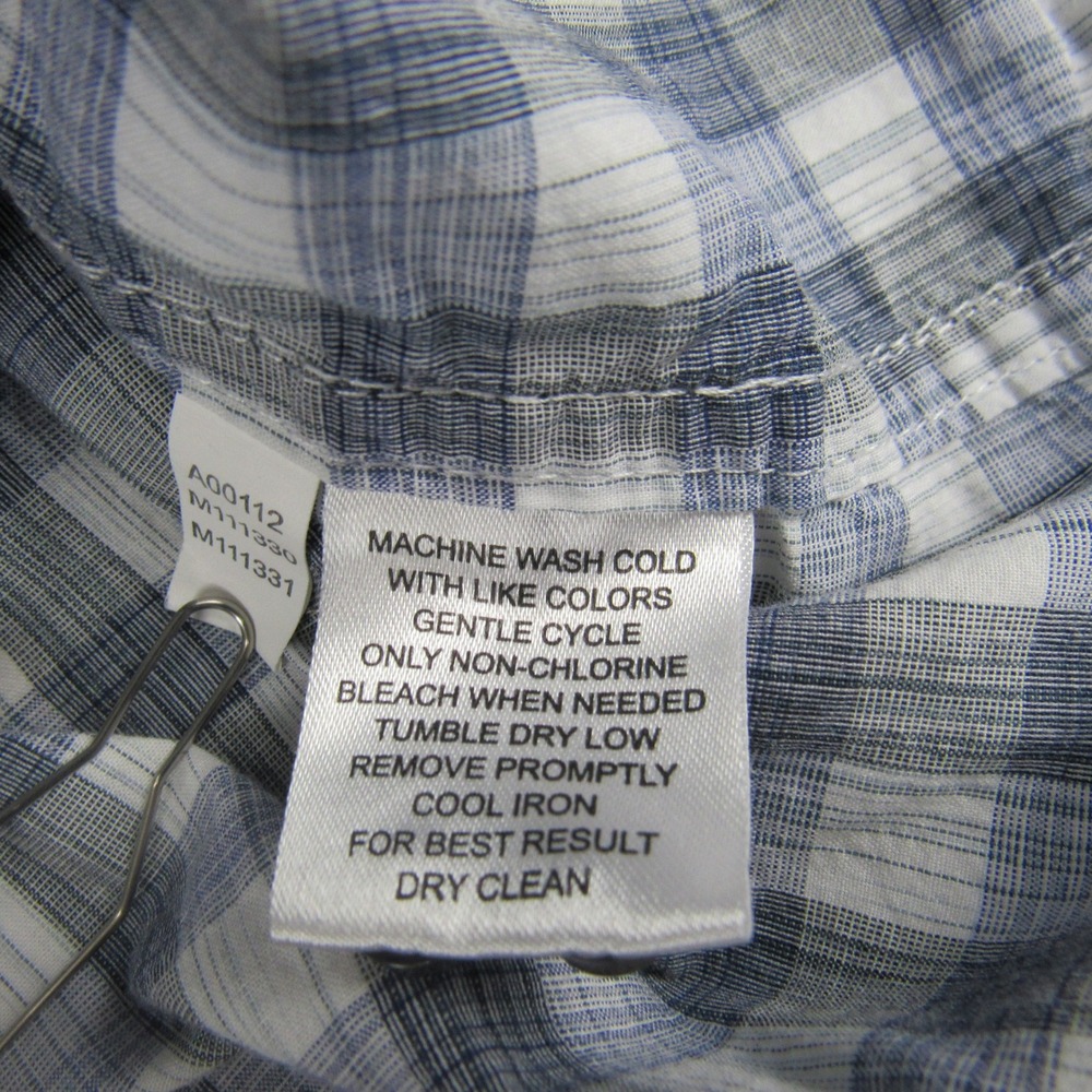 Blue Pronto Uomo Mens XXL Blue Plaid Modern Fit Cotton Button Down Shirt - Picture 9 of 14